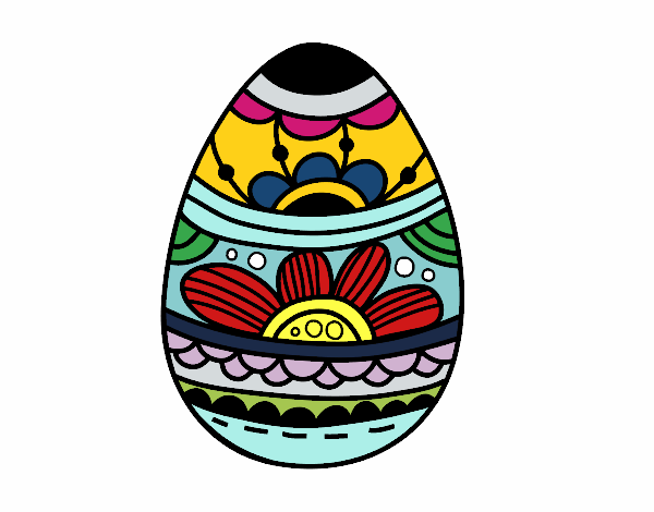 Uovo di Pasqua con stampa floreale
