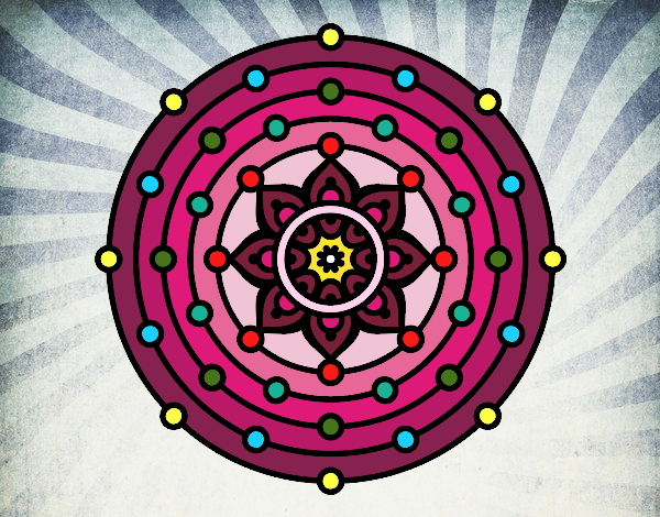 Disegno Mandala sistema solare pitturato su ZiaDome 