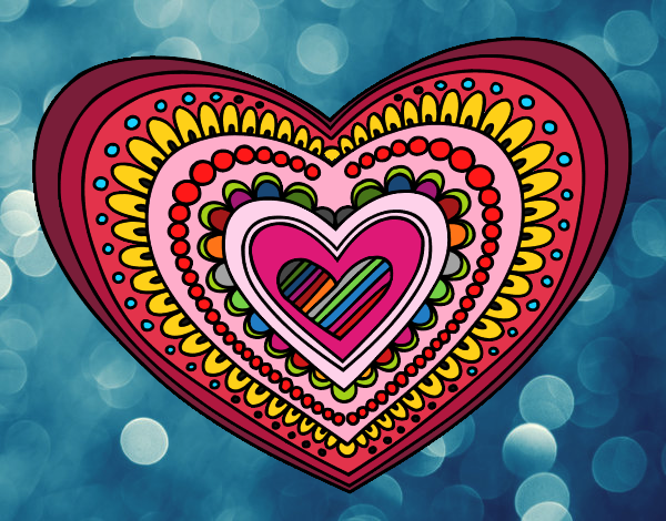 Disegno Mandala cuore pitturato su ZiaDome 