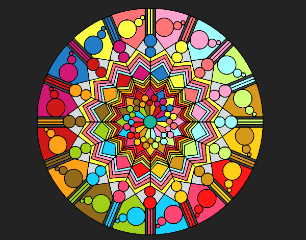 Disegno Mandala fiore con cerchio pitturato su ZiaDome 