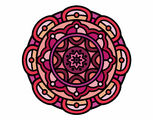 Disegno Mandala per il rilassamento mentale pitturato su S_ISA