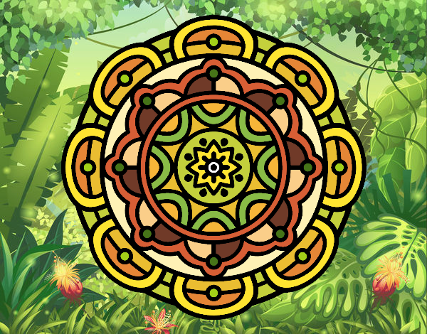 Disegno Mandala per il rilassamento mentale pitturato su ZiaDome 