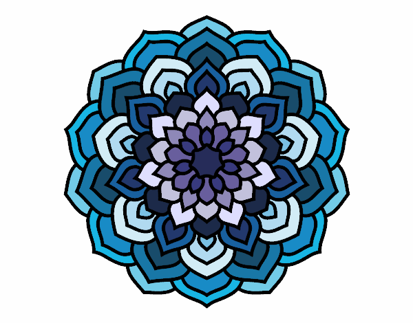 Disegno Mandala petali di fiori pitturato su S_ISA