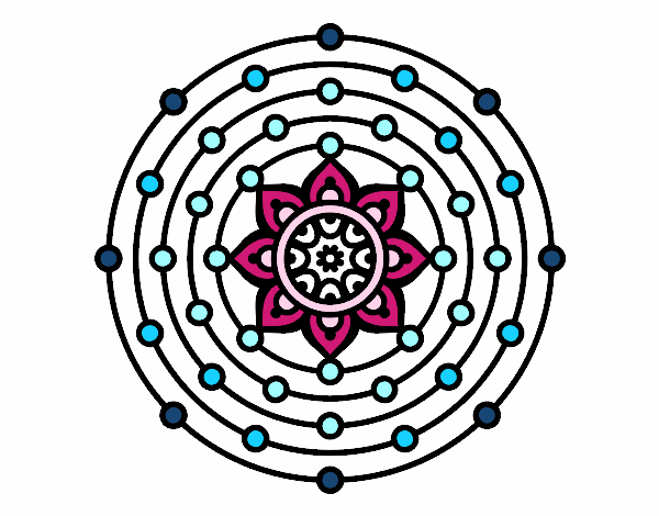 Disegno Mandala sistema solare pitturato su chiarina