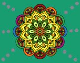 Disegno Mandala fiore e fogli pitturato su ZiaDome 