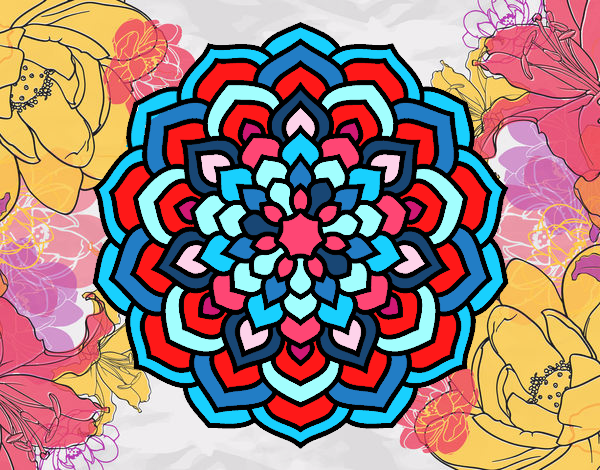 Disegno Mandala petali di fiori pitturato su alessiacom