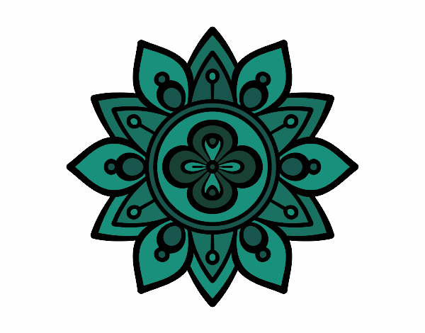 Disegno Mandala fior di loto pitturato su mandala79