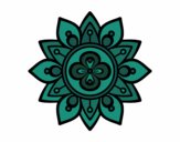 Disegno Mandala fior di loto pitturato su mandala79