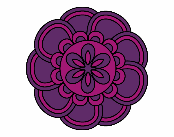 Disegno Mandala petali pitturato su mandala79