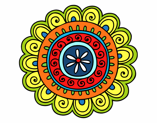 Disegno Mandala felice pitturato su MAMYBLU