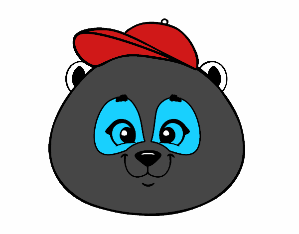 Muso di orso panda con il berretto
