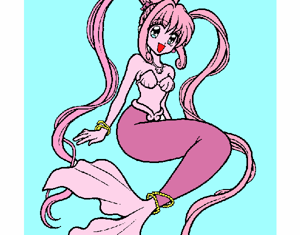 Disegno Sirena con le perle  pitturato su lavinia6