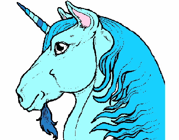 Disegno Testa di unicorno  pitturato su lavinia6