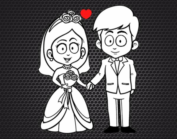 Disegno La sposa e lo sposo. colorato da Utente non registrato il 13 di  Ottobre del 2016
