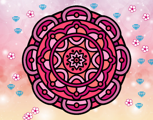 Disegno Mandala per il rilassamento mentale pitturato su noiu-u98