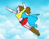 Disegno Super girl volante pitturato su alessiacom