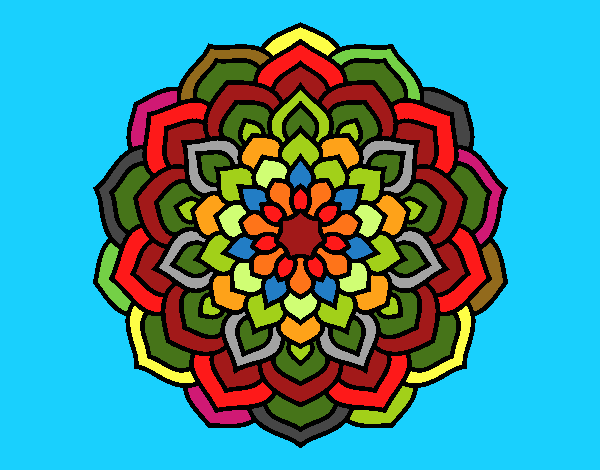 Disegno Mandala petali di fiori pitturato su papicsy
