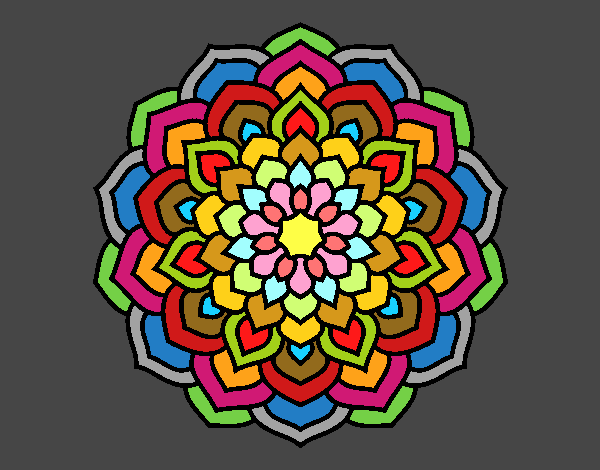 Disegno Mandala petali di fiori pitturato su papicsy