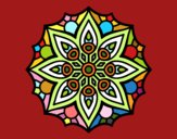 Disegno Mandala semplice simmetria pitturato su papicsy