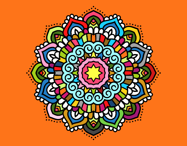 Disegno Mandala stella decorata pitturato su papicsy