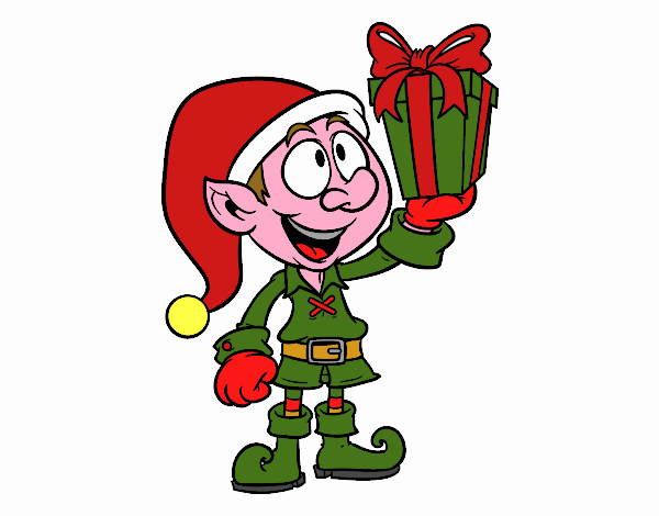 Disegni Elfi Di Babbo Natale.Disegno Elfo Con Un Regalo Colorato Da Utente Non Registrato Il 24 Di Novembre Del 2016