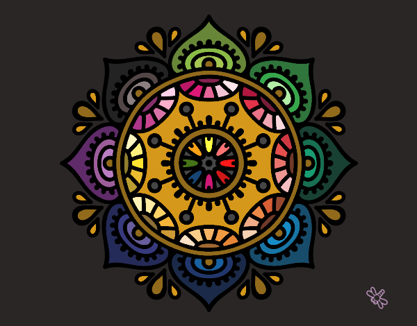 Disegno Mandala per rilassarsi pitturato su stefan