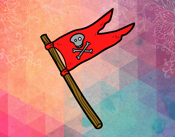 Disegno Una bandiera pirata pitturato su Mathias