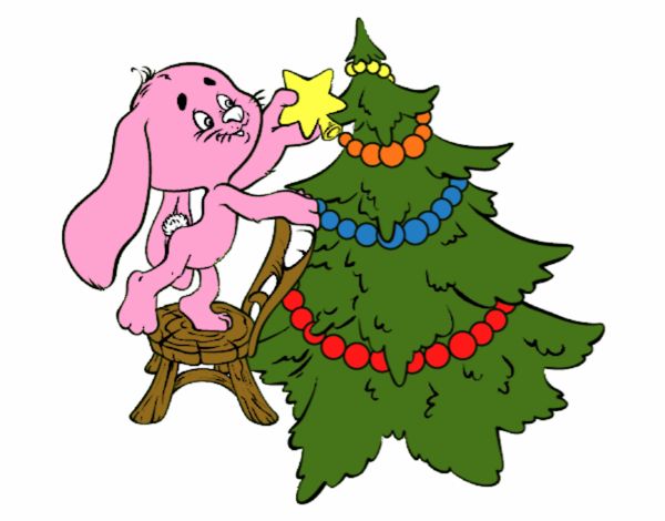 Coniglio decorazione albero di Natale