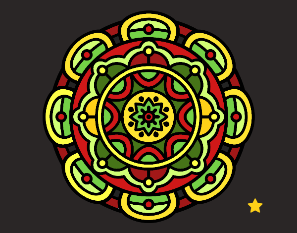 Disegno Mandala per il rilassamento mentale pitturato su stefan