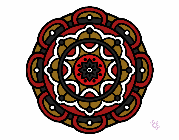 Disegno Mandala per il rilassamento mentale pitturato su stefan