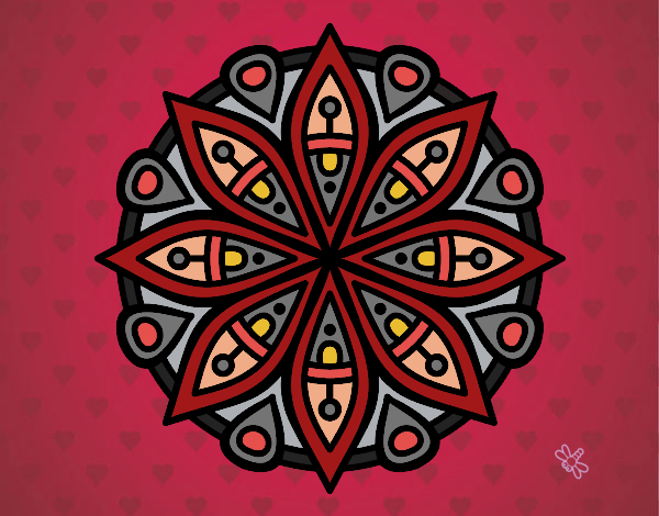 Disegno Mandala per la concentrazione pitturato su stefan