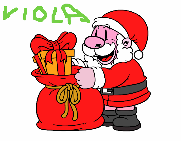 Babbo Natale che dà i regali