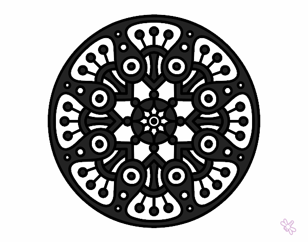 Disegno Mandala crop circle pitturato su stefan