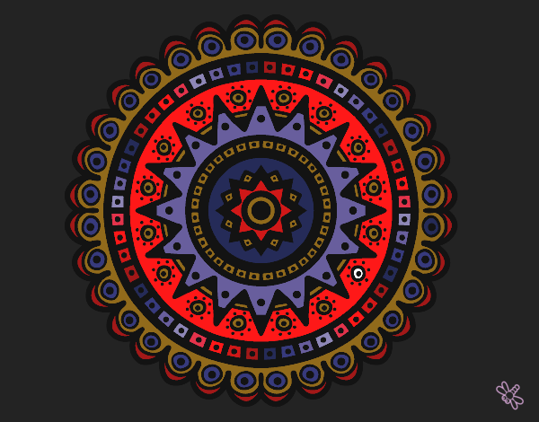 Disegno Mandala etnica pitturato su stefan