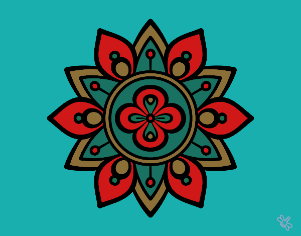 Disegno Mandala fior di loto pitturato su stefan