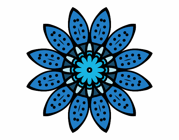 Disegno Mandala fiori con petali pitturato su alessiacom