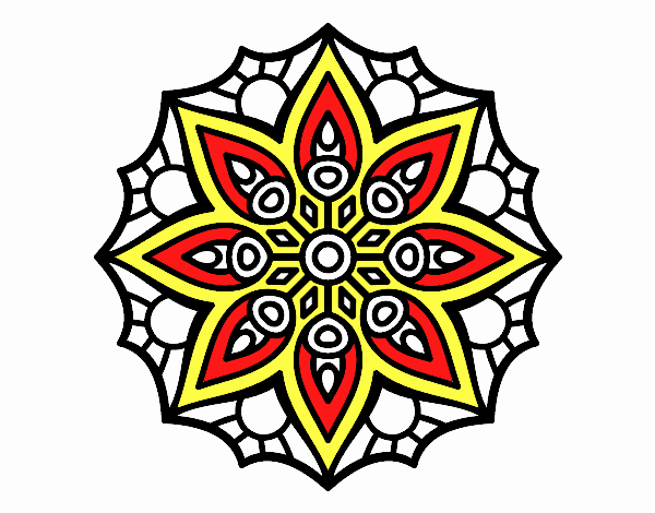 Disegno Mandala semplice simmetria pitturato su alessiacom