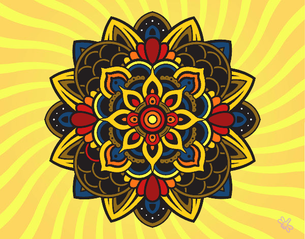 Disegno Mandala decorative pitturato su stefan
