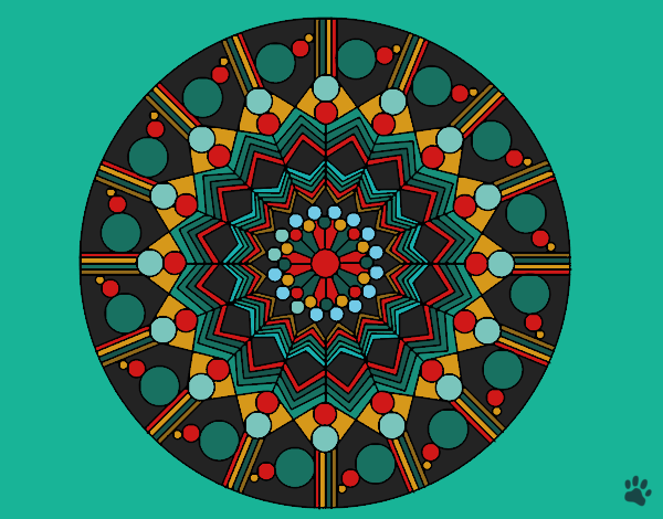 Disegno Mandala fiore con cerchio pitturato su stefan