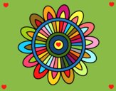 Disegno Mandala solare pitturato su ZiaDome 