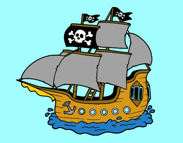 Disegno Barca Pirata pitturato su AleFranci