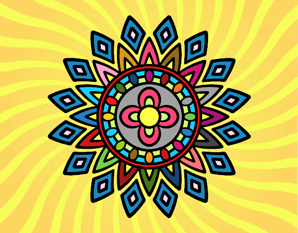 Disegno Mandala lampeggia pitturato su ZiaDome 