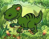 Disegno Dinosauro velociraptor pitturato su amirotto