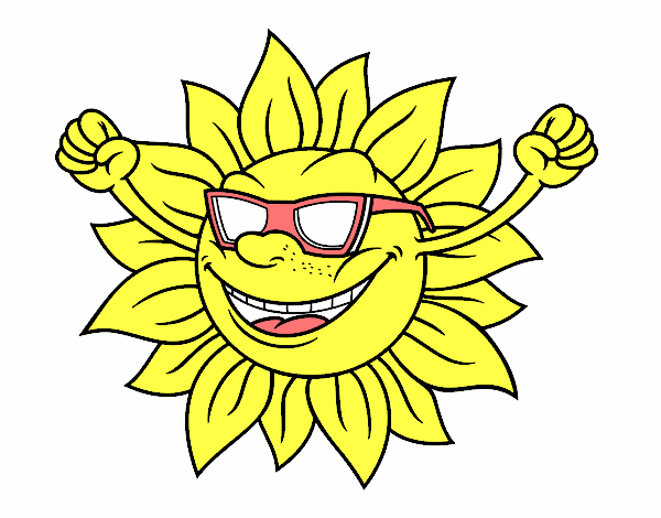 Il sole con occhiali da sole