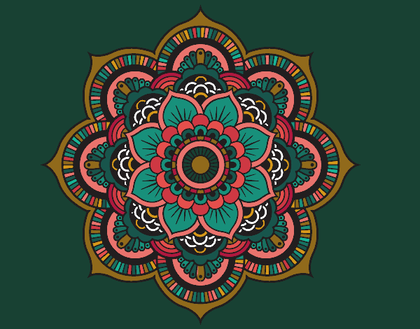Disegno Mandala fiore orientale pitturato su stefan
