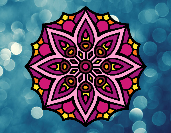 Disegno Mandala semplice simmetria pitturato su Ally123