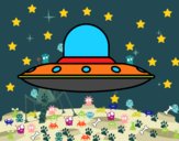 Disegno Invasive nave aliena pitturato su GIOP