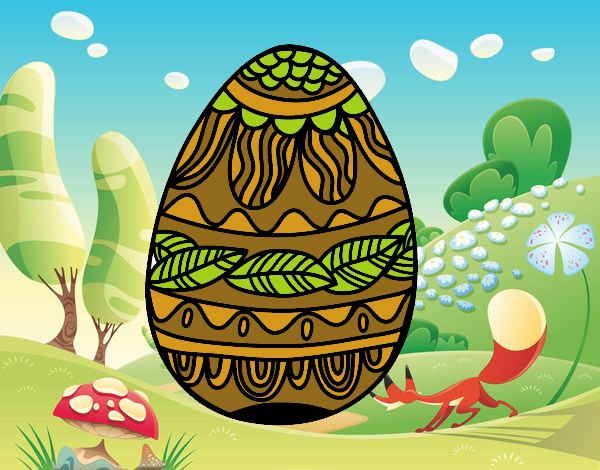 Uovo di Pasqua con motivo vegetale