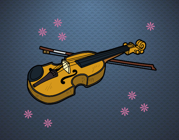 Disegno Violino Stradivarius pitturato su OnlyZyra