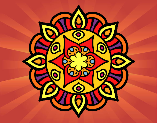 Disegno Mandala vita vegetale pitturato su Lakhan